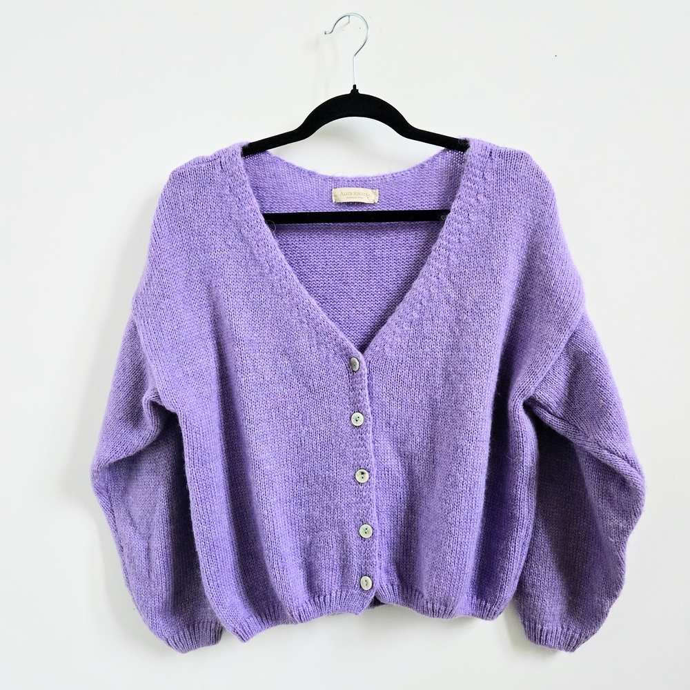 LAVENDER WOOL CARDIGAN